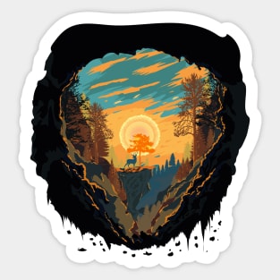 Wilderness camping landscape, Soul lover camping ,cute camping sunset Sticker